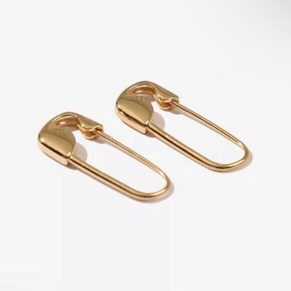 Gold Plated Minimalist Pin Earrings - Picture 3 of 3
